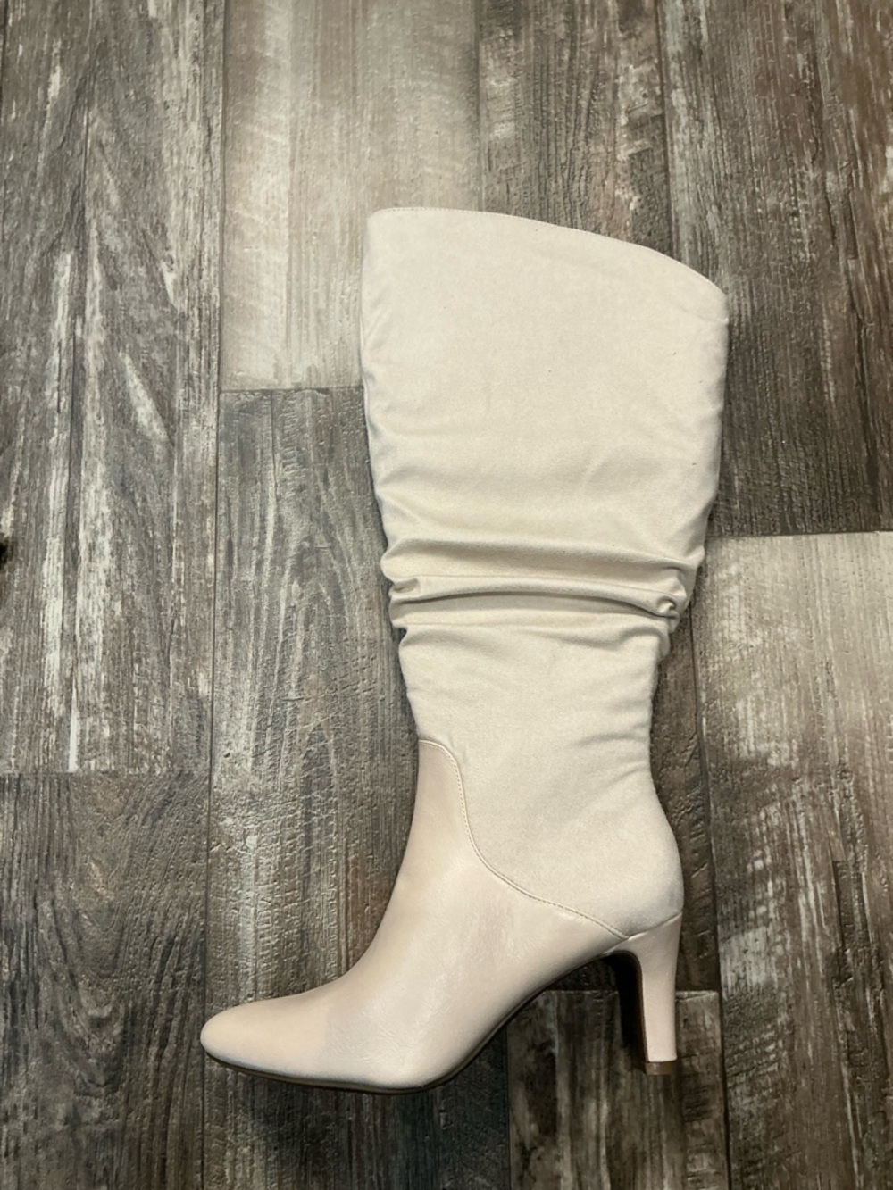 Women's Knee-High Slouch Boot Almond Milk Color Size 8.5 Wide Calf - Picture 11 of 16